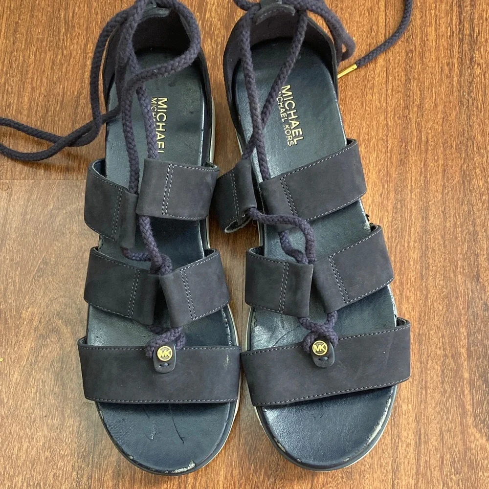 Michael by Michael Kors Navy Strappy Sandals Sz 10
